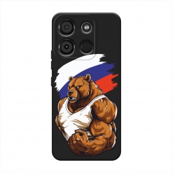Силиконовый чехол Русский медведь на Itel A60