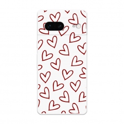 Soft touch белый Little hearts doodles 2 на Google Pixel 7