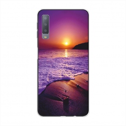 Силиконовый чехол Закат на пляже на Samsung Galaxy A7 2018