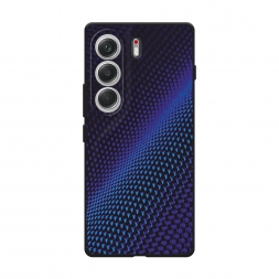 Матовый силиконовый чехол Синий карбон на Tecno Camon 40
