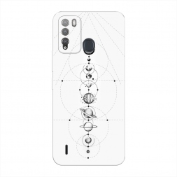 Силиконовый чехол Парад планет на Itel Vision 1 Pro