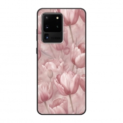 Матовый силиконовый чехол Нежно-розовые тюльпаны на Samsung Galaxy S20 Ultra