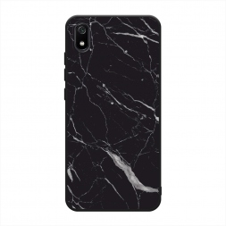 Матовый силиконовый чехол Черный минерал на Xiaomi Redmi 7A