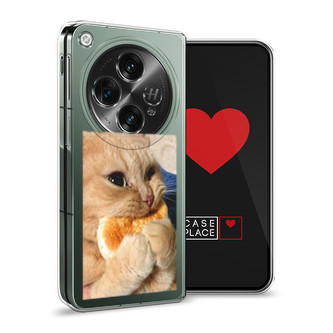 Силиконовый чехол Котик кушает на OnePlus Open