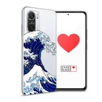 Силиконовый чехол Волна в Канагаве на Xiaomi Poco F3