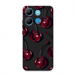 Матовый силиконовый чехол Сочные черешни 4 на Infinix Smart 7 Plus