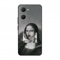 Матовый силиконовый чехол Mona Lisa sucking lollipop на Vivo Y03