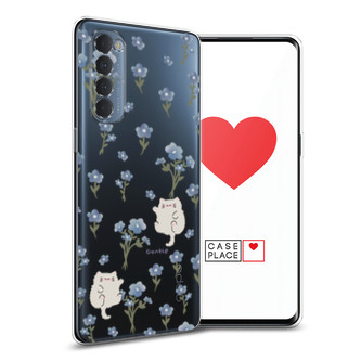 Силиконовый чехол Gentle cats на Oppo Reno 4 Pro
