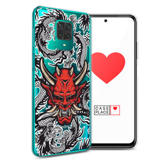 Силиконовый чехол Маска и драконы на Xiaomi Redmi Note 9 Pro