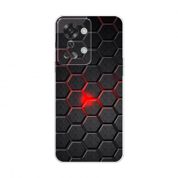 Силиконовый чехол Соты красные на OnePlus Nord 2T