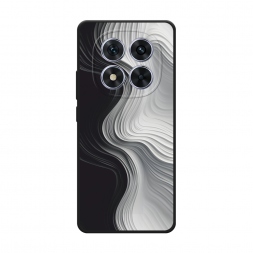 Матовый силиконовый чехол Чёрно-белые волны на Xiaomi Poco X7