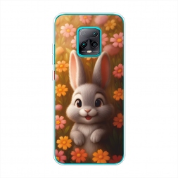 Силиконовый чехол Серый зайка на лугу на Xiaomi Redmi 10X 5G
