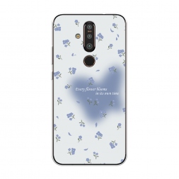 Силиконовый чехол Blooms in time blue на Nokia X71