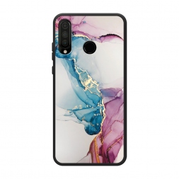 Матовый силиконовый чехол Розовые разводы рисунок на Huawei P30 Lite