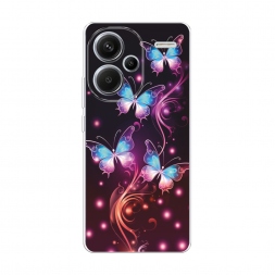 Силиконовый чехол Бабочки в розовом сиянии на Xiaomi Redmi Note 13 Pro Plus