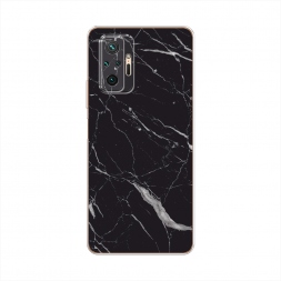 Силиконовый чехол Черный минерал на Xiaomi Redmi Note 10 Pro