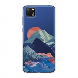 Силиконовый чехол Закат в снежных горах на Honor 9S