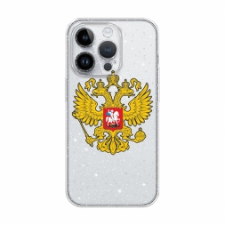 Блестящий Государственный герб на iPhone 14 Pro