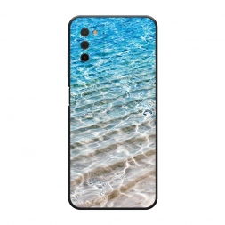 Матовый силиконовый чехол Волны 10 на Samsung Galaxy A03S