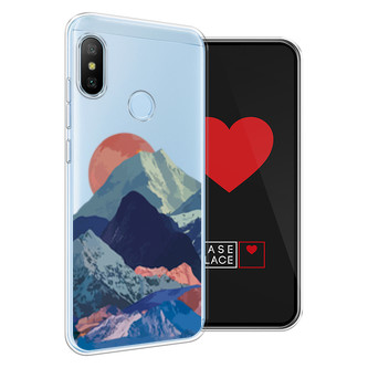 Силиконовый чехол Закат в снежных горах на Xiaomi Redmi 6 Plus