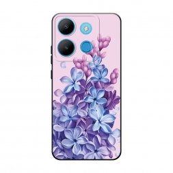 Матовый силиконовый чехол Мечтательная сирень на розовом на Infinix Smart 7 Plus
