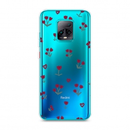 Силиконовый чехол Красные тюльпанчики на Xiaomi Redmi 10X Pro 5G