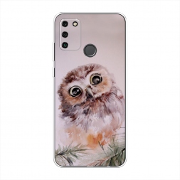 Силиконовый чехол Сова на розовом на Honor 9A