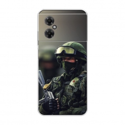 Силиконовый чехол Солдат на Xiaomi Poco M4 5G