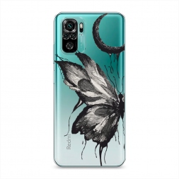 Силиконовый чехол Чернильная бабочка на Xiaomi Redmi Note 10
