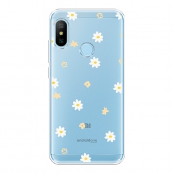 Силиконовый чехол Паттерн из ромашек рисунок на Xiaomi Redmi 6 Plus