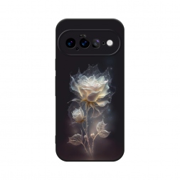 Матовый силиконовый чехол Белая фантазийная роза на Google Pixel 11