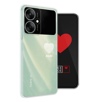 Силиконовый чехол Отпечаток сердца белый на Xiaomi Redmi 13R 5G
