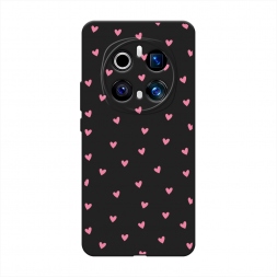 Матовый силиконовый чехол Маленькие розовые сердечки на Honor Magic 7 Pro