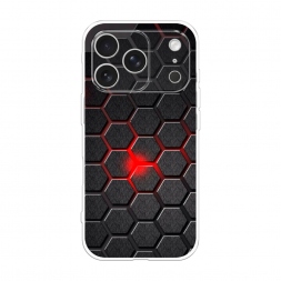 Силиконовый чехол Соты красные на iPhone 17 Pro Max