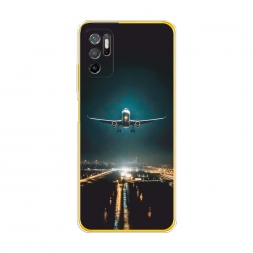 Силиконовый чехол Самолет в ночном небе на Xiaomi Poco M3 Pro
