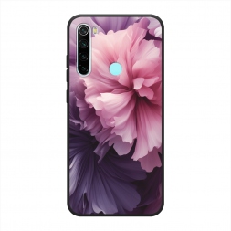 Матовый силиконовый чехол Фиолетовые бутоны на Xiaomi Redmi Note 8