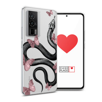 Силиконовый чехол Snake and butterflies 3 на Poco F5 Pro