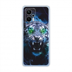 Силиконовый чехол Сверкающие глаза тигра на Xiaomi Redmi Note 12T Pro