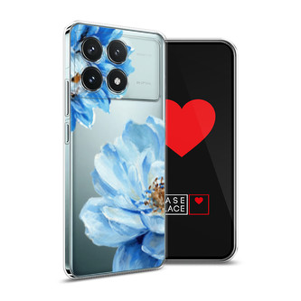 Силиконовый чехол Голубые клематисы на Xiaomi Redmi K70 5G