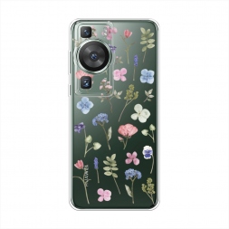 Силиконовый чехол Гербарий из полевых цветов на Huawei P60