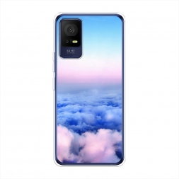 Силиконовый чехол Облака на TCL 405
