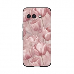 Матовый силиконовый чехол Нежно-розовые тюльпаны на Google Pixel 9a