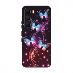 Матовый силиконовый чехол Бабочки в розовом сиянии на Infinix Hot 60 Pro