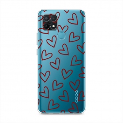 Силиконовый чехол Little hearts doodles 2 на Oppo A15s