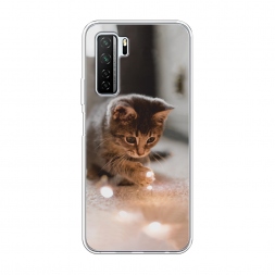 Силиконовый чехол Котенок с огоньками на Honor 30S (Global)