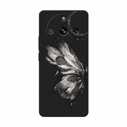 Матовый силиконовый чехол Чернильная бабочка на Realme 11 Pro Plus