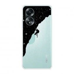 Силиконовый чехол Скалолаз в космосе на Oppo A58 4G