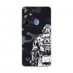 Силиконовый чехол Спина солдата на Tecno Pop 6 Go