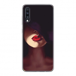 Силиконовый чехол Красные губы на Samsung Galaxy A70