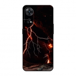 Матовый силиконовый чехол Молния 4 на Oppo Reno 8T 4G